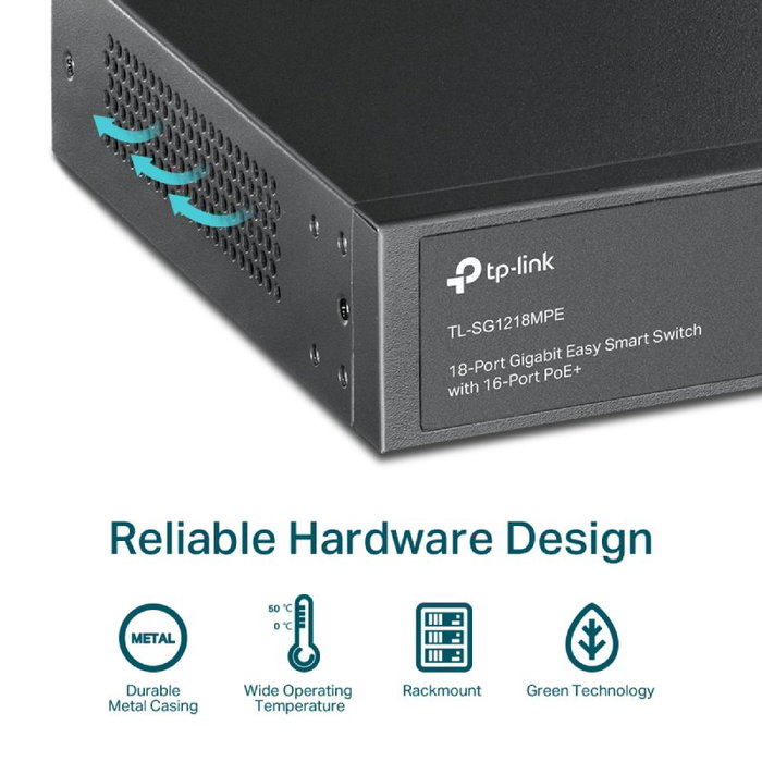 TP-Link TL-SG1218MPE Switch Easy Smart 16 Puertos PoE+ TP-Link TL-SG1218MPE Switch Easy Smart 16 Puertos PoE+